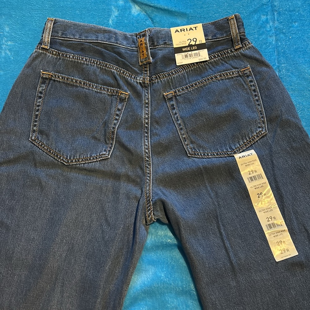 Ariat Women's Dark Blue Wide Leg Jeans - Picture 3 of 5